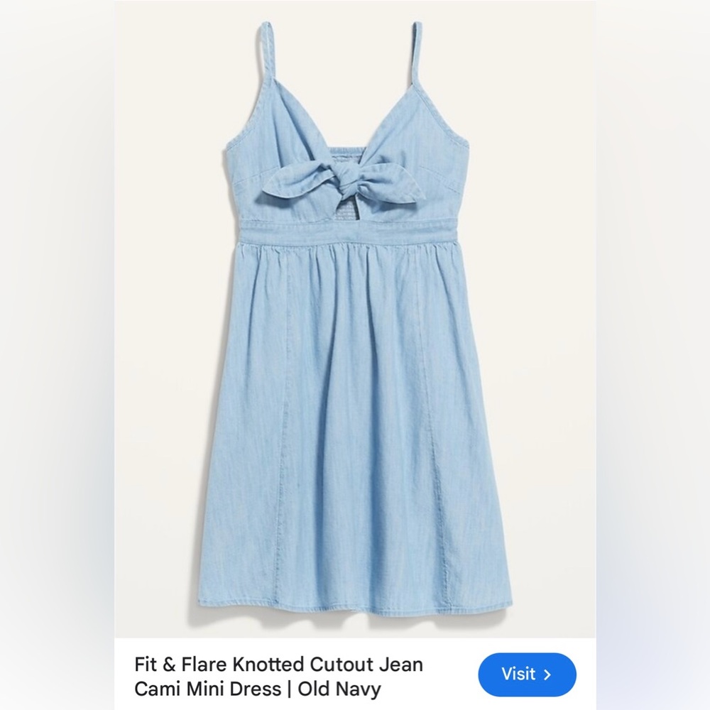 Old navy EUC women’s fit and flare light wash jean mini dress size XXL